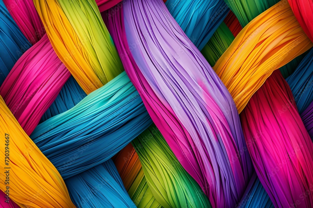 Poster gradient snippets rainbow multicolored twirl shreds, neon light wave. vivid bright pattern. geometri