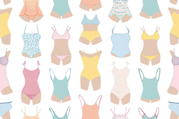 Seamless Summer Pastel Swimwear Pattern