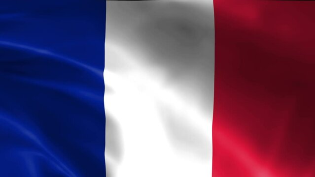 France waving flag. National 3d France flag waving.France flag FHD resolution Background. France flag Fully Closeup