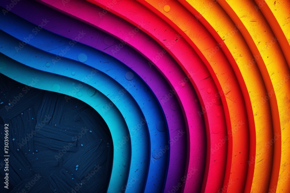 Poster gradient snippets rainbow multicolored hues shreds, neon light open relationship. vivid bright textu