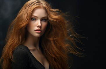 Fototapeta premium Model dress portrait. Lady evening. Generate Ai