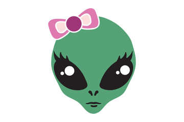 Cute Alien, Alien Face,  outer space set, alien  bundle, cute alien cartoon, alien shirt, kawaii alien clipart bundle, aliens vector, UFO cut files, alien ship, UFO vector, alien believe, I want to be