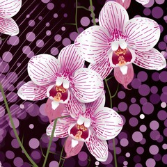 Orchid diagonal dots and dashes seamless pattern 