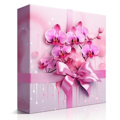 Orchid handmade shiny gift box