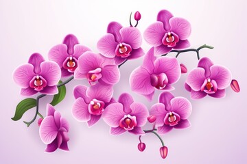 Fototapeta na wymiar Orchid rectangle isolated on white background top 