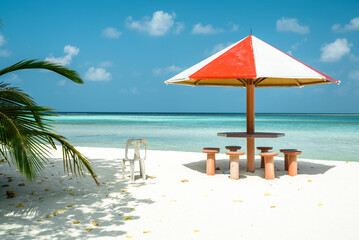 Mathiveri,  Maldives - 01 04 2024: The Mathiveri Island. Here,  the inhabitants invest with passion...