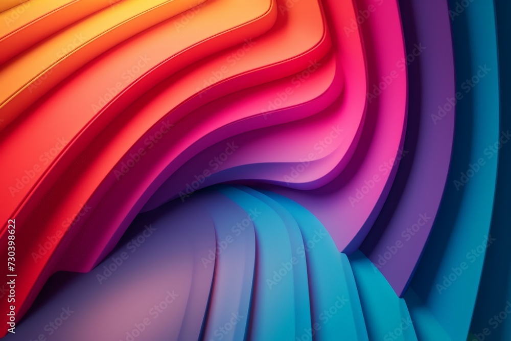 Poster gradient snippets rainbow multicolored colorful shreds, neon light kaleidoscopic. vivid bright rainb