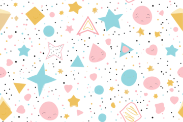 Playful Pastel Patterns on Transparent Background