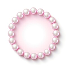 Pearl round neon shining circle isolated on a white background 
