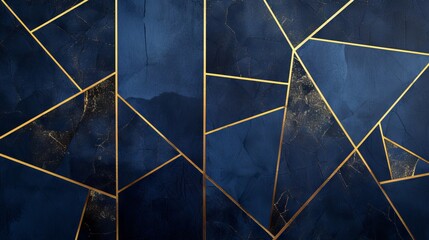 A deep navy background with golden geometric lines, offering a luxurious and elegant feel.