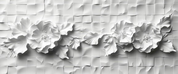 Obraz premium Texture Checkered Sheet White Paper Background, Background HD, Illustrations