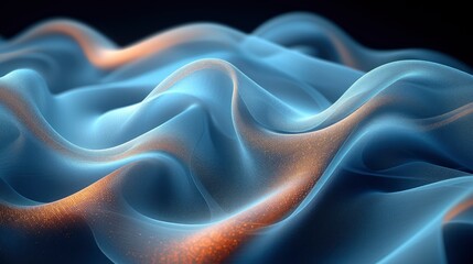 Fototapeta premium Turquoise Blue Translucent Fabric Golden, Background HD, Illustrations