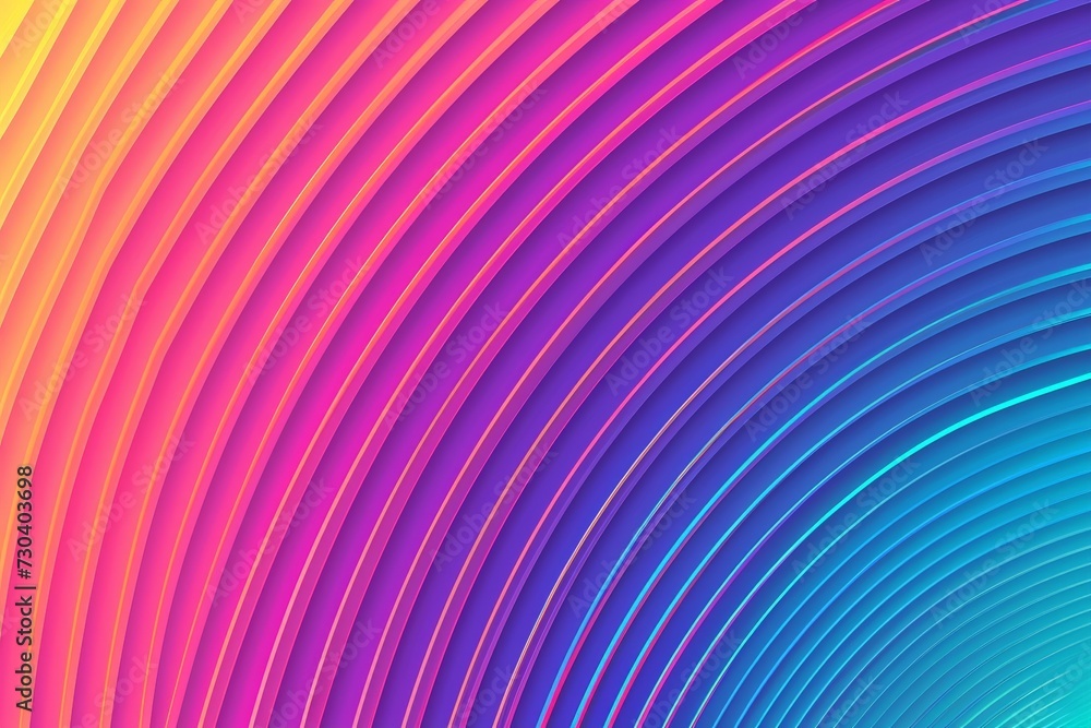 Poster vibrant strip rainbow colorful backdrop swirls, motley curves source of light. neon circle rotate. a