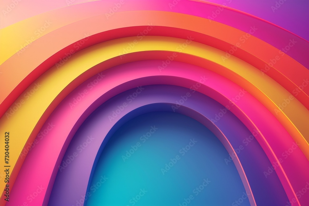 Poster vibrant strip rainbow colorful stripe swirls, motley curves motion effect. neon circle technicolor. 