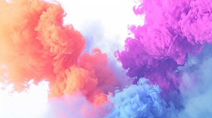 Fototapeta na wymiar Abstract Colorful Smoke in Pink, Blue, Orange, Yellow