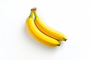 Fresh Banana isolated on white background, top view 