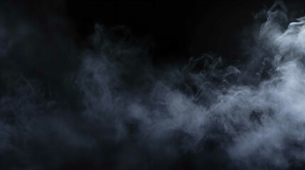 Abstract Fog and Smoke on Black Color Background