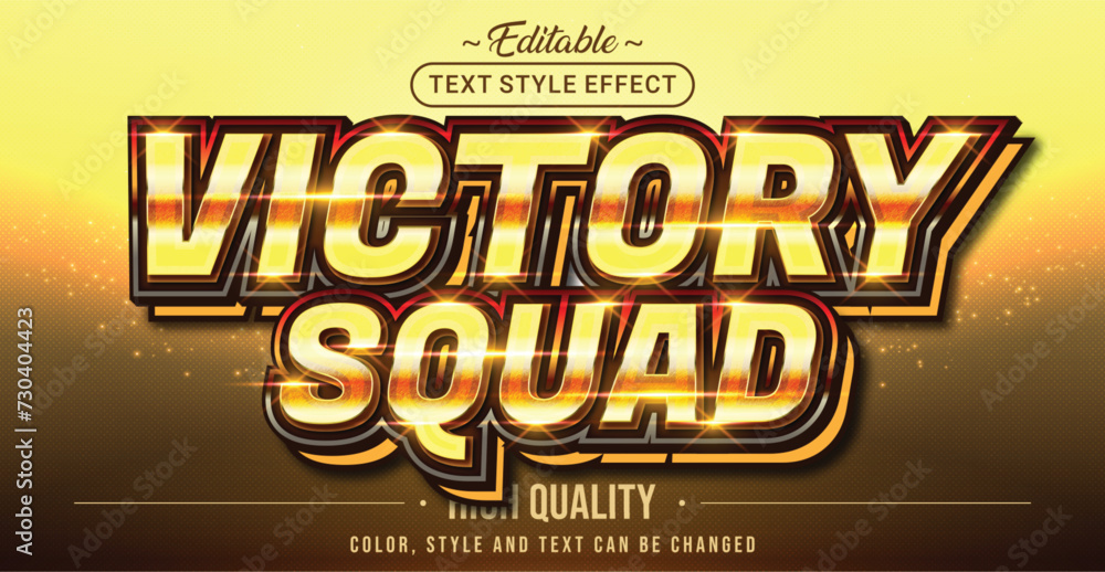 Poster Editable text style effect - Victory Squad text style theme.
