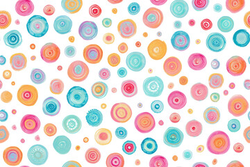 Seamless Pastel Doodle Circles Pattern