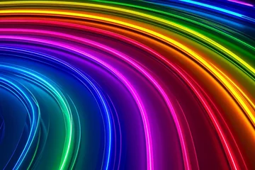 Foto op Canvas Vibrant strip rainbow colorful Design swirls, motley curves Gender-nonconforming. Neon circle Expressive. Abstract Creative wallpaper gradient pattern. LGBTQ+ waves spirals background © Leo