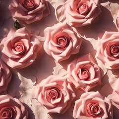 Rose wall with shadows on it, top view
