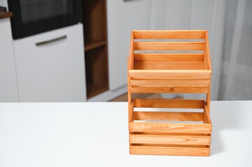 Handmade craft box for vegetables or fruits in the kitchen
