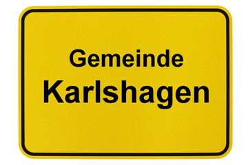 Illustration eines Ortsschildes der Gemeinde Karlshagen in Mecklenburg-Vorpommern