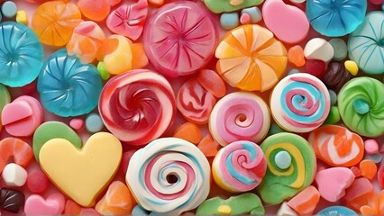 Fototapeta na wymiar colorful candy background, ai generated