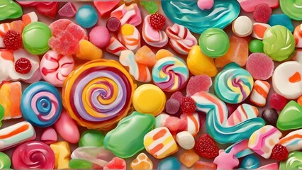 colorful candy background, ai generated