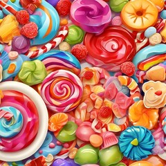 Fototapeta na wymiar colorful candy background, ai generated