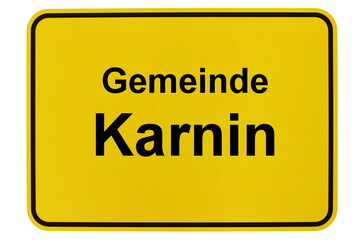 Illustration eines Ortsschildes der Gemeinde Karnin in Mecklenburg-Vorpommern