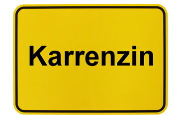 Illustration eines Ortsschildes der Gemeinde Karrenzin in Mecklenburg-Vorpommern