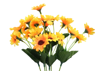 Fototapeten bouquet of yellow and orange flowers on transparent background © Nofi