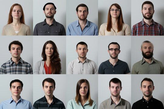 grid of webcam faces depicting a team engaged in an online conference call. ollage of business people