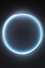 Silver round neon shining circle isolated