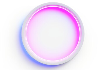 Silver round neon shining circle isolated