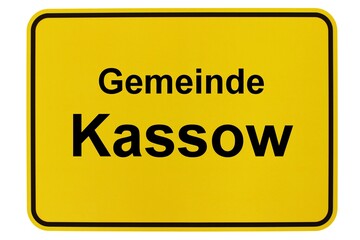 Illustration eines Ortsschildes der Gemeinde Kassow in Mecklenburg-Vorpommern