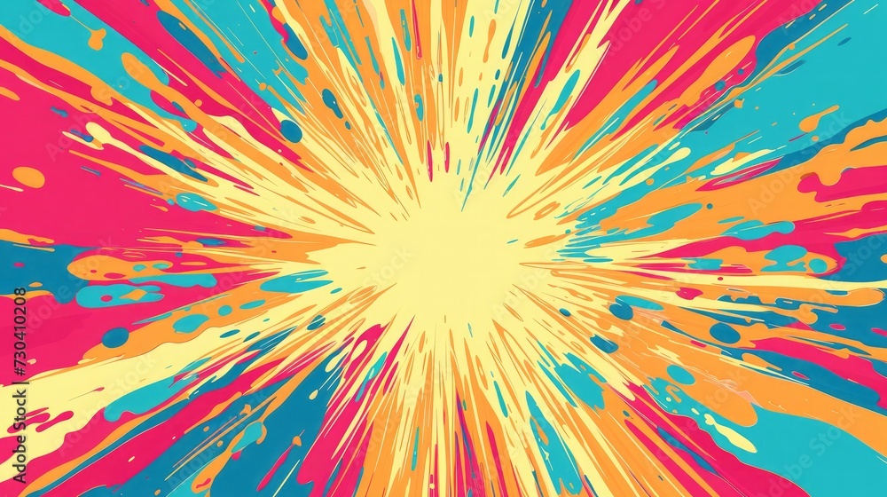 Poster exploding star burst texture japanese radius cartoon pattern abstract background