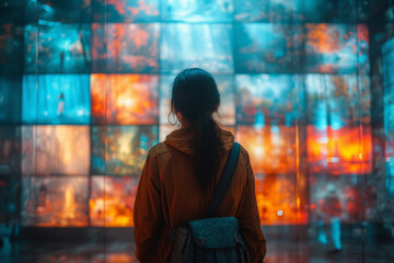 Fototapeta premium A conceptual photograph created by merging multiple images with AI, telling a visual story that goes beyond a single moment. Concept of AI-driven visual narratives. Generative Ai.