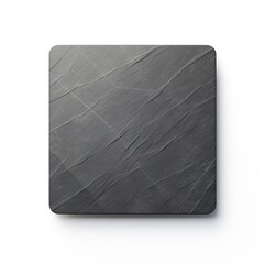 Slate rectangle isolated on white background top view flat lay