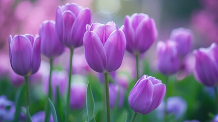 Purple Tulips in Full Bloom