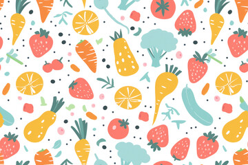 Pastel Vegetables Seamless Pattern