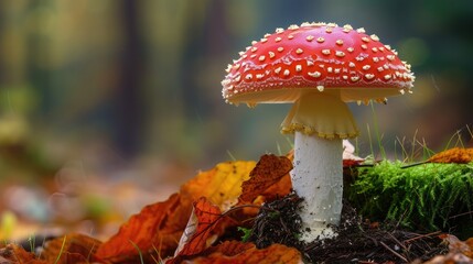 The death cap is a deadly poisonous mushroom that causes the majority of fatal mushroom poisonings - obrazy, fototapety, plakaty