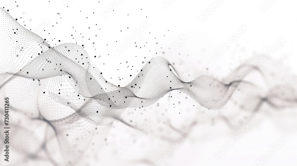 Poster wave of dots and weave lines. abstract background. network connection structure.