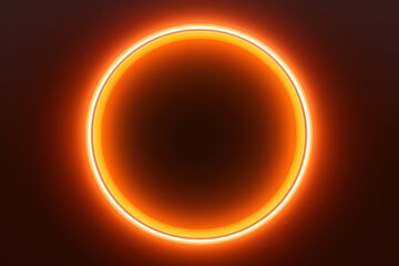 Tan round neon shining circle isolated