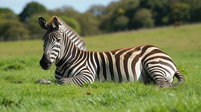 Zebra relaxing at Cotswold wildlife Park