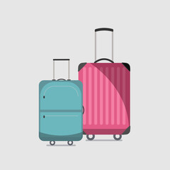 Suitcase. Luggage for travel. Isolated on white background. Vector
illustration.