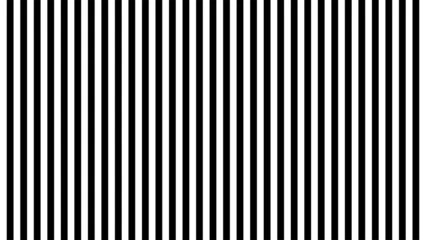 Fotobehang Black and white monochrome vertical stripes pattern. Simple design for a background. Uniform lines in contrasting tones creating visual rhythm and balance. Optical illusion. Vector. © Jafree