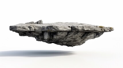 Floating Rock Platform isolated on white background.