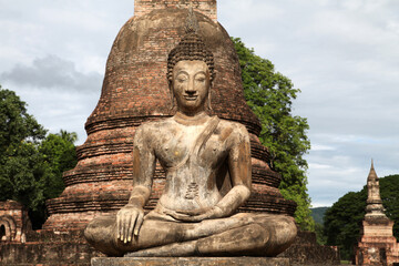 Buddha statue at Wat Mahathat in Sukhothai